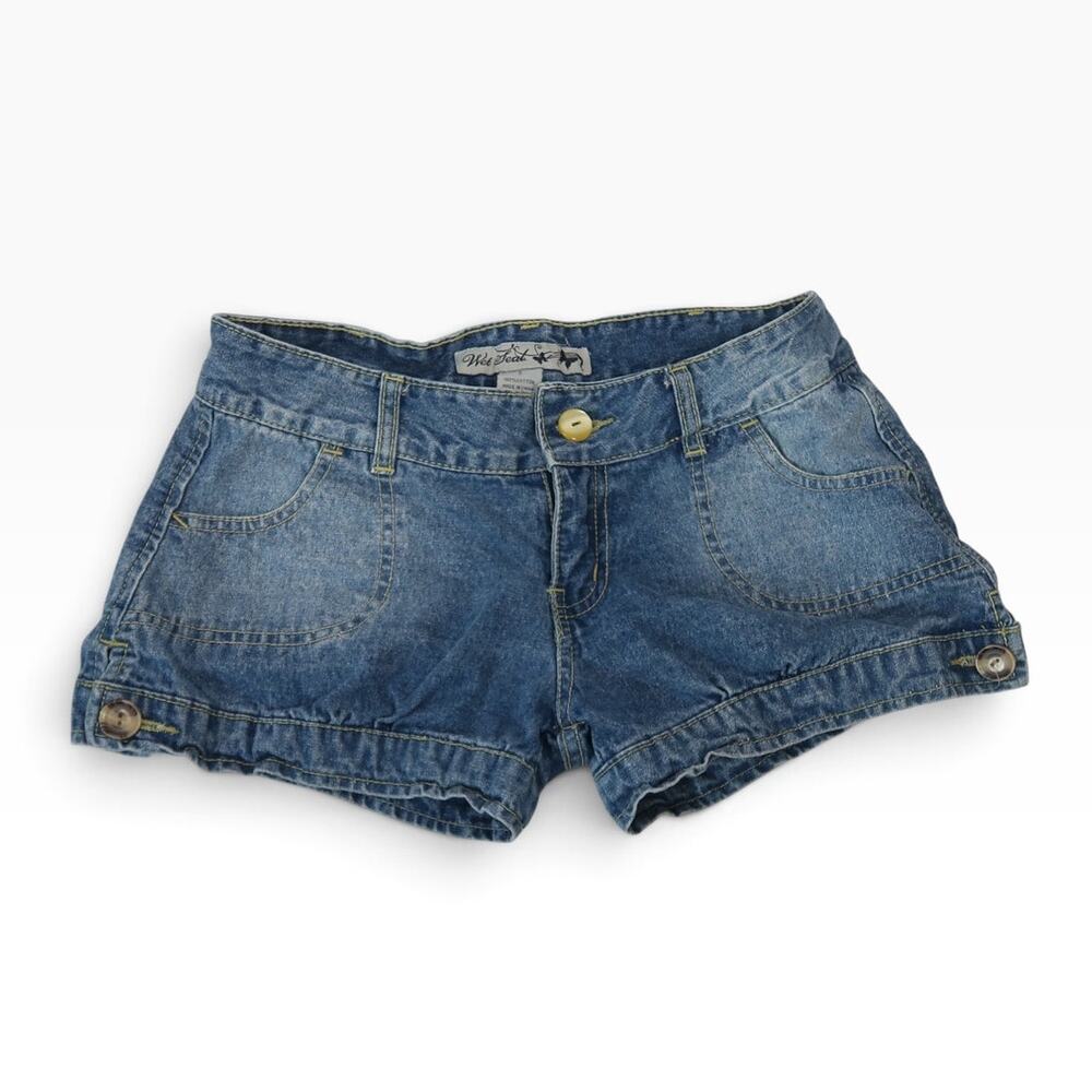 Vintage Y2K Wet Seal Low Rise Blue Denim Jean Shorts 3